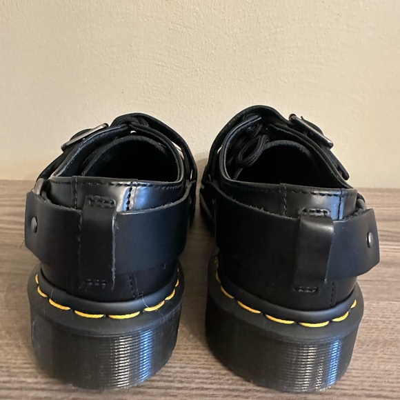 Dr. Marten’s Henree Lace Up Buckle Derby Black Leather Mens 4 Womens 6 - Picture 6 of 8